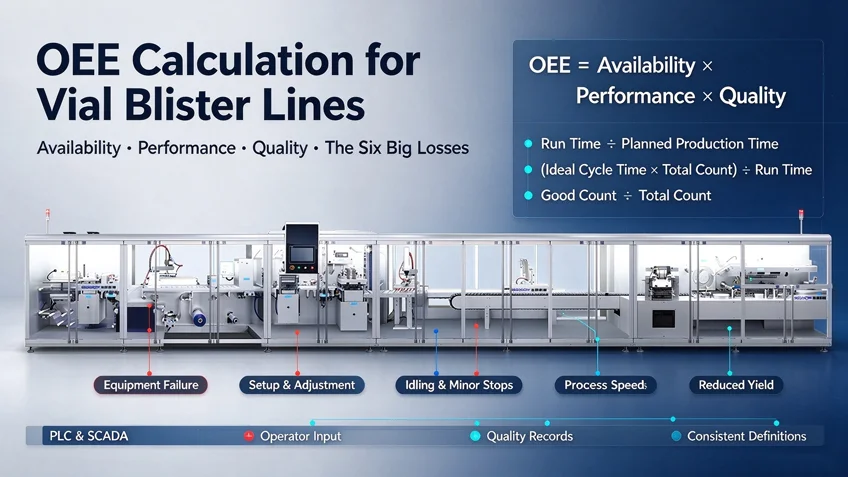 OEE Calculation for Vial Blister Lines: Formula and Benchmarks